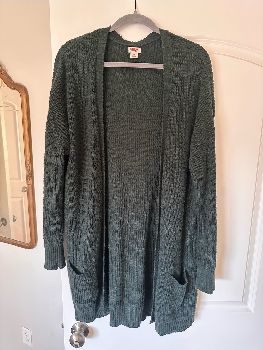 Mossimo Dark Green Open-Front Knit Cardigan XL